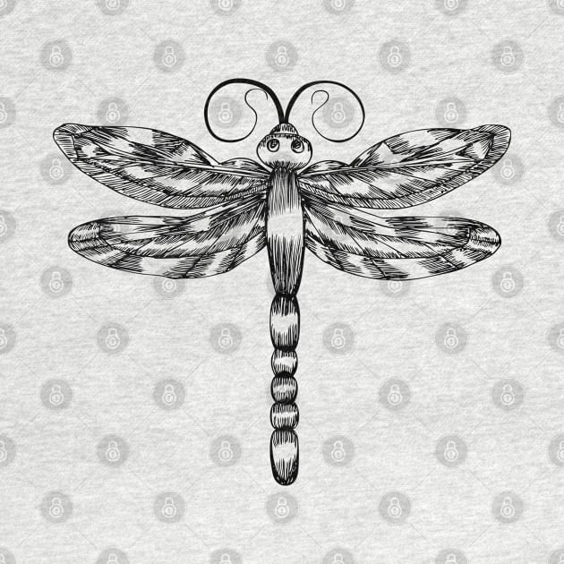 Dragonfly Hand Drawn by KC Happy Shop